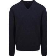 Trui William Lockie Pullover Lamswol V Midnight Mix Navy