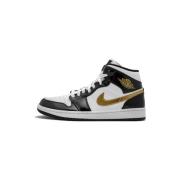 Hoge Sneakers Nike 1 Mid Patent Black White Gold
