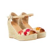 Espadrilles La Valeta Camelia Peep Toe Beige