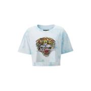T-shirt Korte Mouw Ed Hardy Los Tigre Grop Top Turquesa