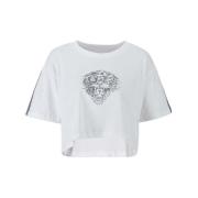 T-shirt Korte Mouw Ed Hardy Tiger Glow Crop Top White