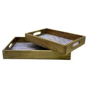 Manden en dozen Signes Grimalt 2U Gestreepte Dienbladen