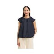 Blouse Selected W Frillo Top - Dark Blue Denim