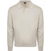 Polo Shirt Lange Mouw BOSS Asac Long Sleeve Polo Ecru