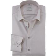 Overhemd Lange Mouw Olymp Level 5 Overhemd Structure Ecru
