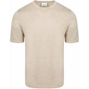 T-shirt Korte Mouw Profuomo T-Shirt Knitted Beige