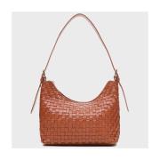 Schoudertas Nunoo Ava Braided New Zealand Brown