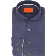 Overhemd Lange Mouw Suitable Herringbone Overhemd Navy