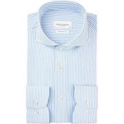 Overhemd Lange Mouw Profuomo Overhemd Japanese Knitted Blauw Strepen