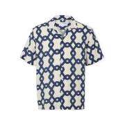 Overhemd Korte Mouw Selected Relax-Vero Shirt - Egret/Geo