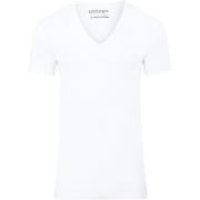 T-shirt Garage Stretch Basic Wit Diepe V-Hals