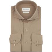 Overhemd Lange Mouw Profuomo Japanese Knitted Overhemd Beige