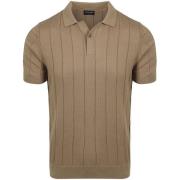 Polo Shirt Korte Mouw Suitable Respect Polo Drop Needle Taupe