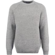 Sweater Barbour Trui Lamswol Knitted Stone Grijs