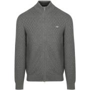 Sweater Gant Vest Texture Grijs