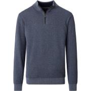 Trui Casa Moda Halfzip Trui Structure Blauw