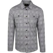 Sweater Suitable Liv Overshirt Geruit Grijs