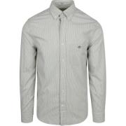 Overhemd Lange Mouw Gant Poplin Banker Overhemd Streep Groen