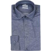 Overhemd Lange Mouw Olymp Level 5 Overhemd Linnen Blend Blauw