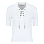 Blouse MICHAEL Michael Kors LACE UP SS POLO TOP