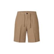 Korte Broek Selected Noos Regular-Leroy Linen Shorts - Caribou