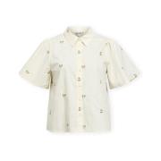 Blouse Object Molia Shirt - Cloud Dancer/Embroidery Flower