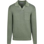 Polo Shirt Lange Mouw Suitable Raw Trui Riva Knit Groen