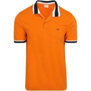 T-shirt Sun68 Poloshirt Multistripes Collar Oranje