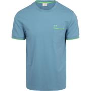 T-shirt Sun68 Piqué T-Shirt Fluo Stripe Blauw