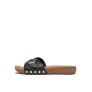 Slippers FitFlop IQUSHION ADJUSTABLE BUCKLE LEATHER SLIDES