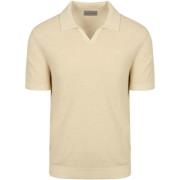 T-shirt Suitable Polo Riva Bean Linen Cotton Sand