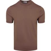T-shirt Korte Mouw Suitable Knitted T-shirt Wake Tabacco