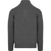 Sweater Suitable Half Zip Trui Lamswol Antraciet