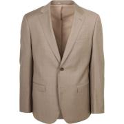 Blazer Suitable Kostuum Birds Eye Wol Sand