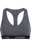 icebreaker W Sprite Racerback Bra Donkergrijs Mengeling/Zwart