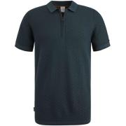 Cast Iron Short sleeve polo cotton modal Blauw heren