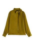 Scotch & Soda Top Bow Neck Groen dames