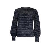 Poools Sweater jacquard Zwart dames