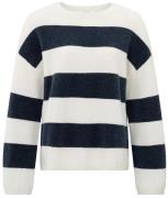 Yaya Oversized block stripe sweater Wit dames