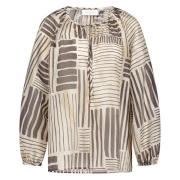 Nukus Top Yoni Stripes Bruin dames