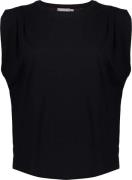 Geisha T-shirt Pleads at shoulder Zwart dames