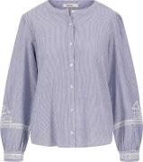 Zusss Blouse Borduur Gestreept Blauw dames