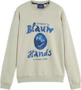 Scotch & Soda Sweater Denim Artwork Bruin heren