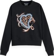 Scotch & Soda Sweater Chest Artwork Zwart dames