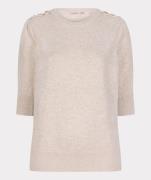 Esqualo Sweater Sequins Gathering Beige dames