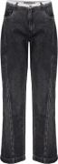 Geisha Jeans Wide Double Waistband Zwart dames