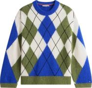 Tommy Hilfiger Trui Ruit Alpaca Kobalt Blauw dames