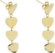 Zusss oorbellen met vier hartjes Goud dames
