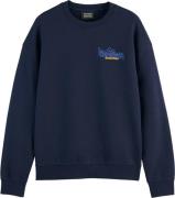 Scotch & Soda Sweater Artwork Blauw heren