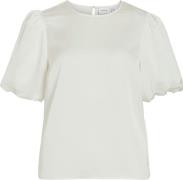 Vila Top Ellette Satin Puff Wit dames